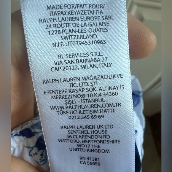 POLO RALPH LAUREN Traveler Polo Bear Swim Trunk Boys Size 7 Blue White - Picture 5 of 17